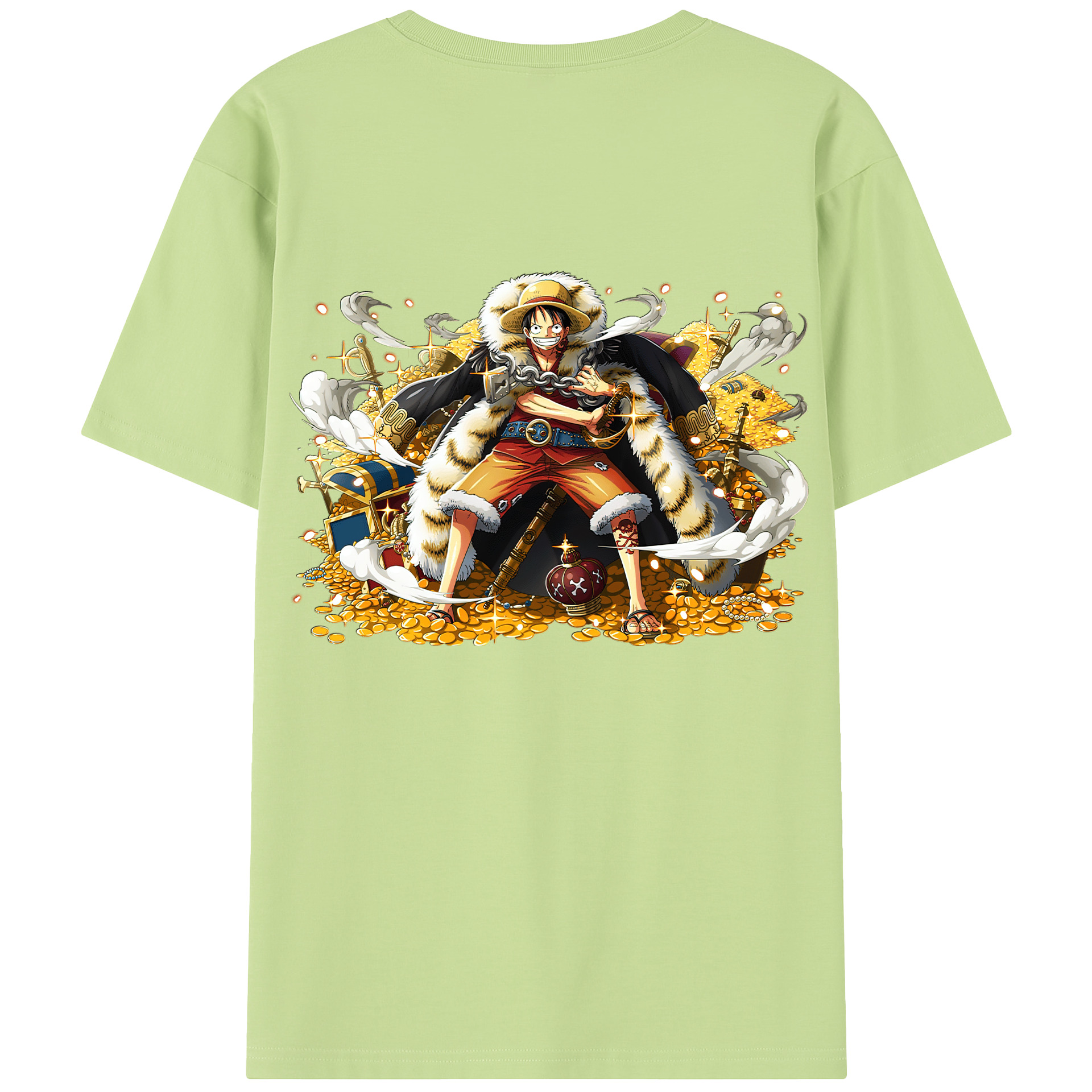 ワンピース モンキー・D・ルフィ ONE PIECE Monkey D. Luffy 綿100％半袖Tシャツ（背面プリント）